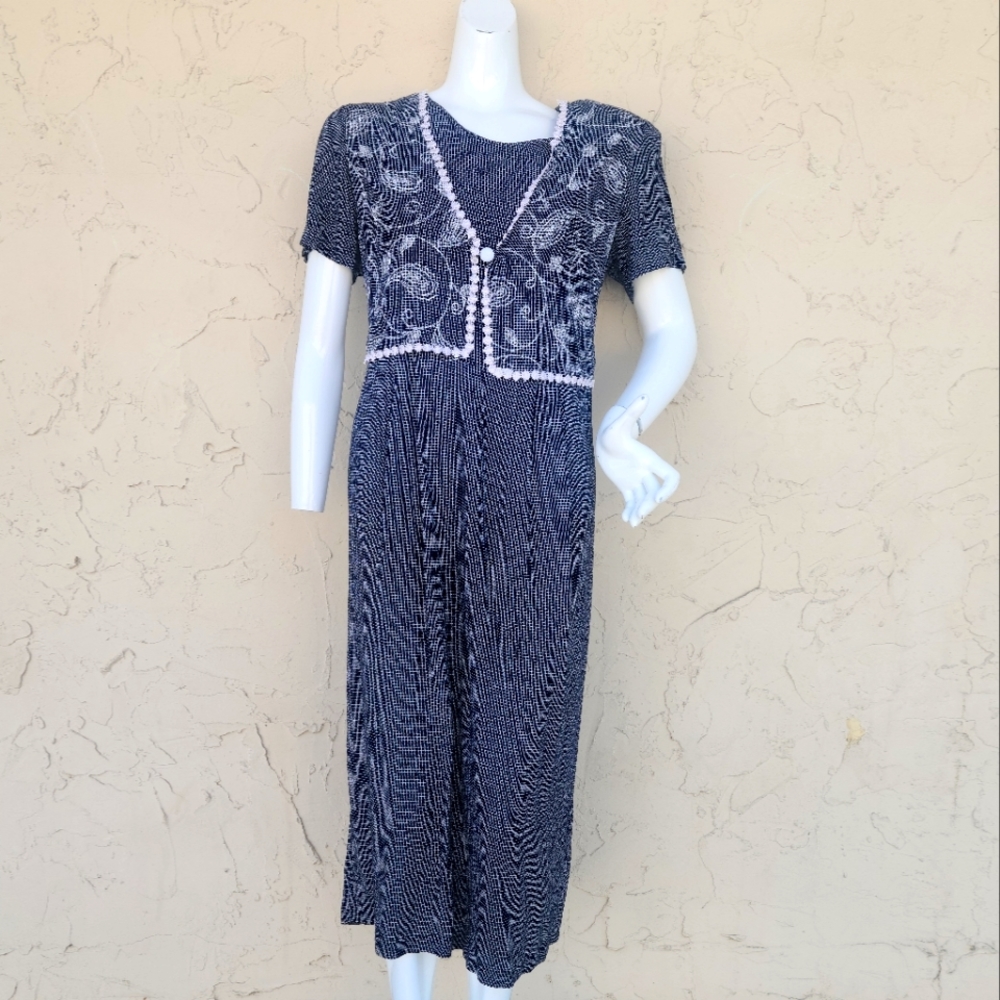 Vintage Checkered Plaid Floral Teacher Dress